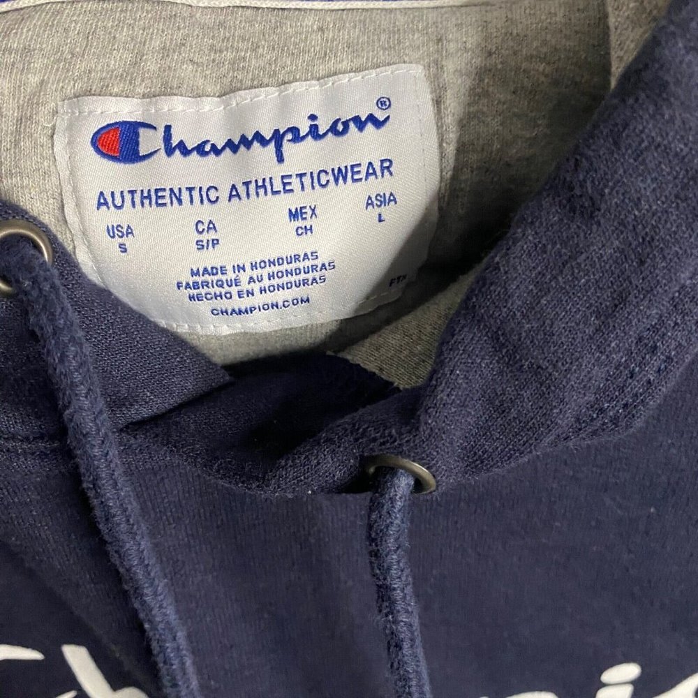 Champion Authentic Athletic Wear Navy Hooded Sweatshirt - Picture 3 of 8